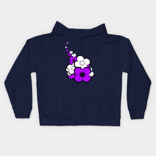 Purple and White Flowers Kids Hoodie